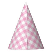 Albern Gänse Pink Gingham Birthday Partyhütchen (Rückseite)