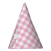 Albern Gänse Pink Gingham Birthday Partyhütchen (Rechts)