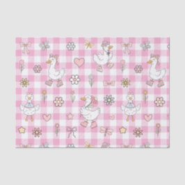 Albern Gänse Pink Gingham Birthday Seidenpapier