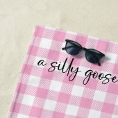 Albern Gänse Pink Gingham Strandtuch (Beispiel)