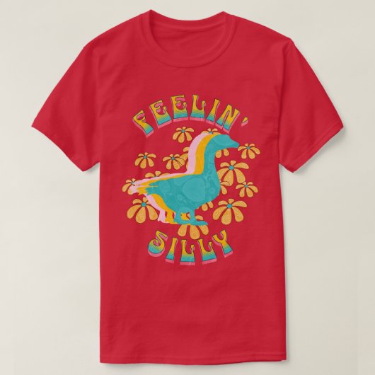 Albern Gänse Shirt Funny Niedlich Retro Wavy (Design vorne)