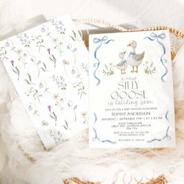 Albern Gänse Vinatge Bow Boy Baby Dusche Einladung