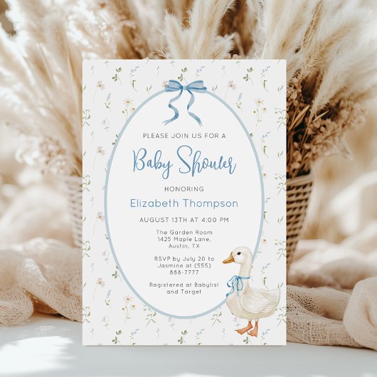 Albern Gänse Vintage Bläschen Babydusche Einladung