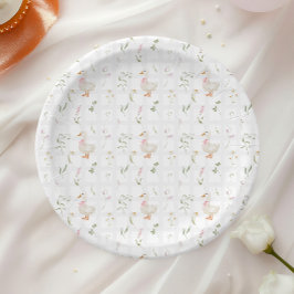 Albern Gänse Vintage Wildblume Girl Babydusche Pappteller