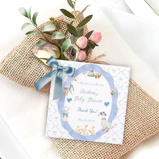Albern Gänse Whimsical Bow Baby Showdusche Geschenkanhänger