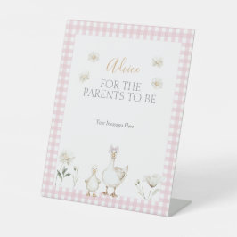 Albern Gänse Whimsical Pink Babydusche Beratung Sockelschild