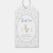 Albern Gänse Wildblume Blue Bow Baby Dusche Geschenkanhänger (Vorderseite)