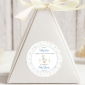 Albern Gänse Wildblume Blue Bow Baby Dusche Runder Aufkleber
