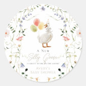 Albern Gänse-Wildblume Blumenspülung Runder Aufkleber (Vorderseite)