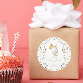 Albern Gänse-Wildblume Blumenspülung Runder Aufkleber