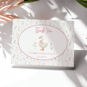 Albern Gänse Wildblume Girl Babydusche Dankeskarte
