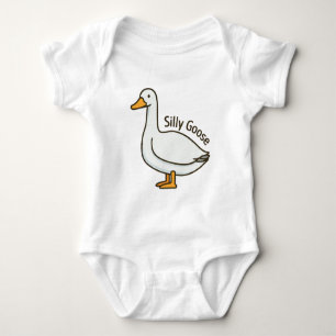 Albern Gänse Witziger Cartoon Gänse Baby Strampler