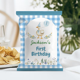 Albern Gänseblauer Ballon Geburtstag Chip Beutel W Flyer