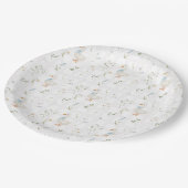 Albern Gänseblauer Bow Bläschen Baby-Dusche Pappteller (Schrägansicht)