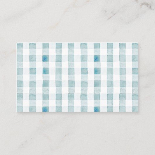 Albern Gänseblauer Gingham Bücher für Baby Begleitkarte (Rückseite)