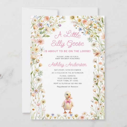 Albern Gänseblütendusche Einladung (Vorderseite)