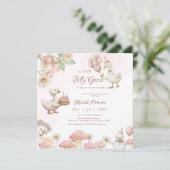 Albern Gänseblütengarten Mushroom Kinderdusche Einladung (Stehend Vorderseite)