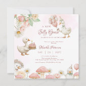 Albern Gänseblütengarten Mushroom Kinderdusche Einladung (Vorderseite)