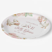 Albern Gänseblütengarten Pilz 1. Geburtstag Pappteller (Schrägansicht)