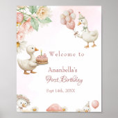 Albern Gänseblütengarten Pilz 1. Geburtstag Poster (Vorne)