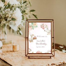 Albern Gänseblütengarten Pilz 1. Geburtstag Poster