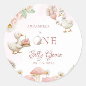 Albern Gänseblütengarten Pilz 1. Geburtstag Runder Aufkleber (Vorderseite)