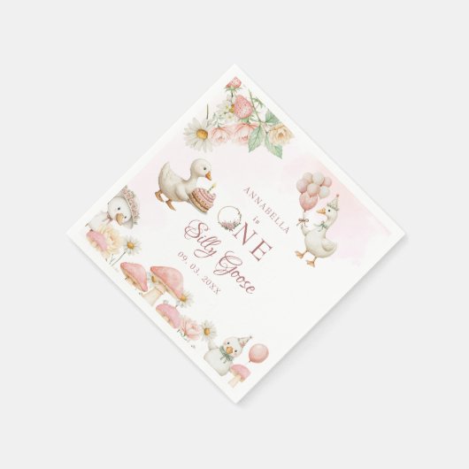 Albern Gänseblütengarten Pilz 1. Geburtstag Serviette (Ecke)