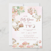 Albern Gänseblütengarten Pilz 2. Geburtstag Einladung (Vorderseite)