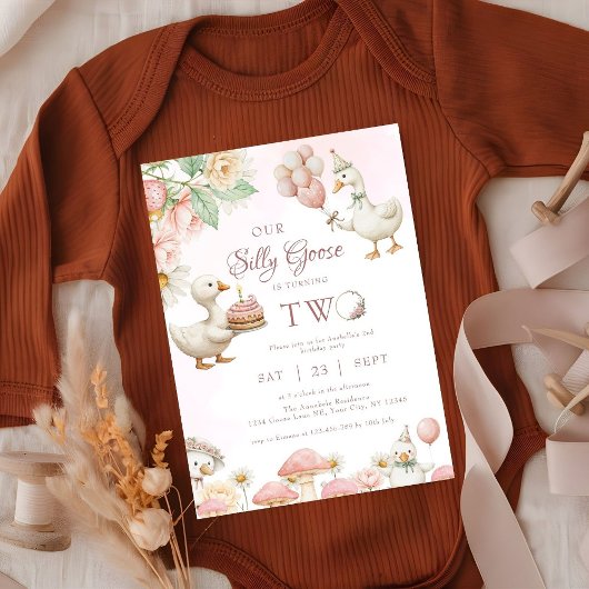 Albern Gänseblütengarten Pilz 2. Geburtstag Einladung