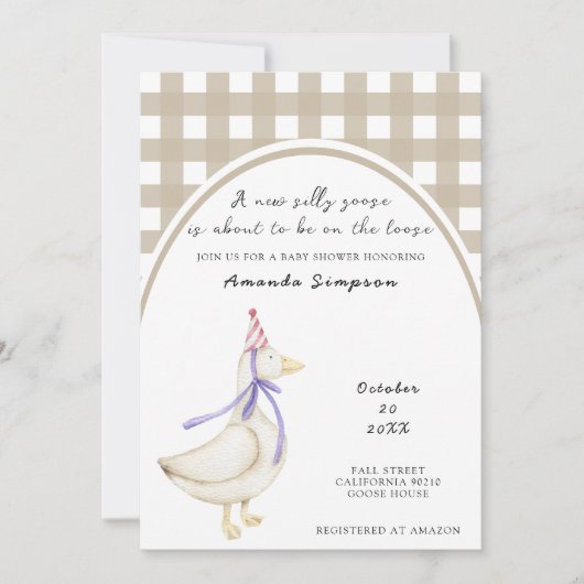 Albern Gänsedusche Einladung (Vorderseite)