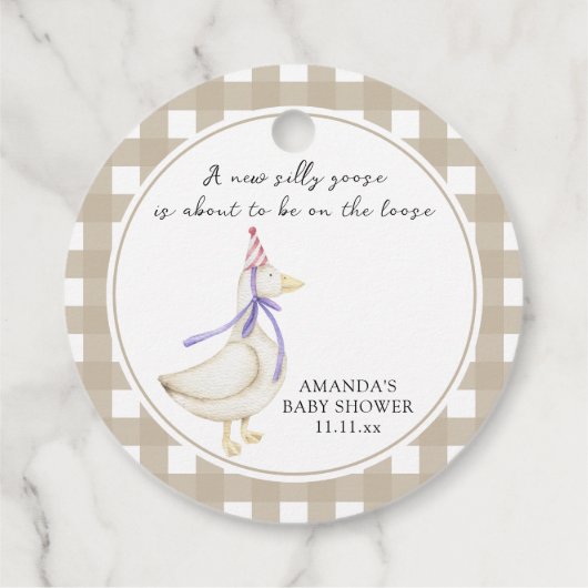 Albern Gänsedusche Geschenkanhänger (Rückseite)