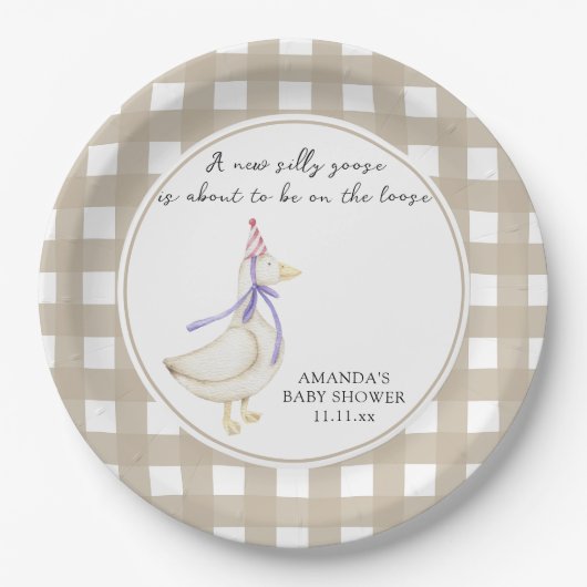 Albern Gänsedusche Pappteller (Vorderseite)