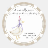 Albern Gänsedusche Runder Aufkleber (Vorderseite)