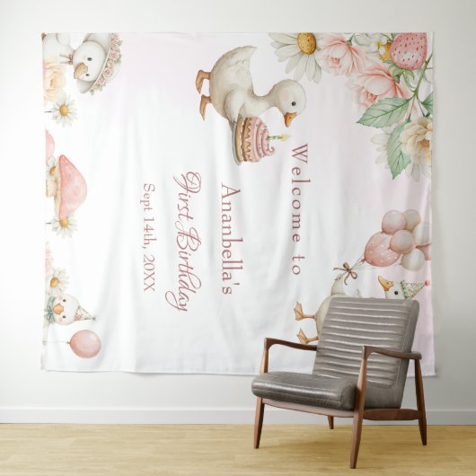 Albern Gänsegarten Pilz Geburtstag Empfang Wandteppich (Beispiel (Horizontal))