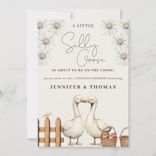 Albern Gänseneutrale Boho Paare Duschkabine Party Einladung (Vorderseite)