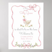 Albern Gänsepink Bow Kinderdusche Willkommen Poster (Vorne)