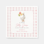 Albern Gänsepink Gingham Baby Dusche Serviette (Vorderseite)