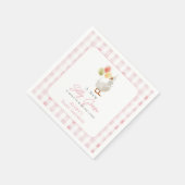Albern Gänsepink Gingham Baby Dusche Serviette (Ecke)