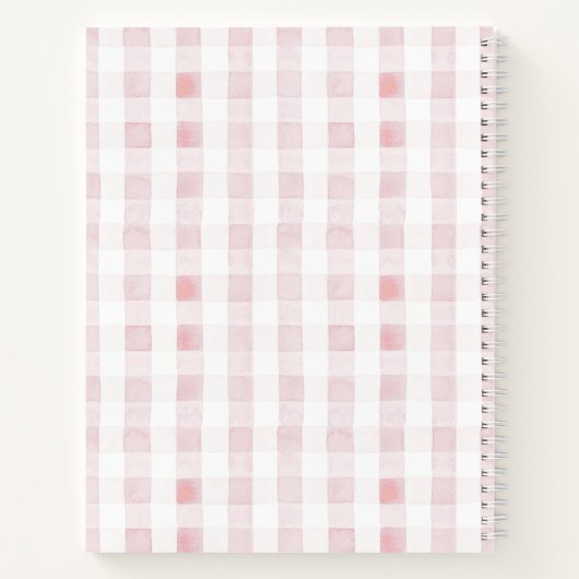 Albern Gänsepink Gingham Baby Showroom Gästebuch Notizblock (Rückseite)