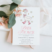 Albern Gänsepink Western Girl Babydusche Einladung