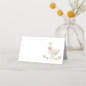 Albern Gänserosa Bow Kinderdusche Platzkarte (Vorderseite)