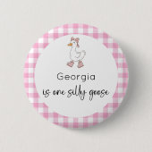 Albern Gänserosa Geburtstag Button (Vorderseite)