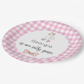 Albern Gänserosa Geburtstag Pappteller (Schrägansicht)
