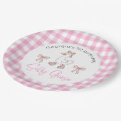 Albern Gänserosa Geburtstag Pappteller (Schrägansicht)