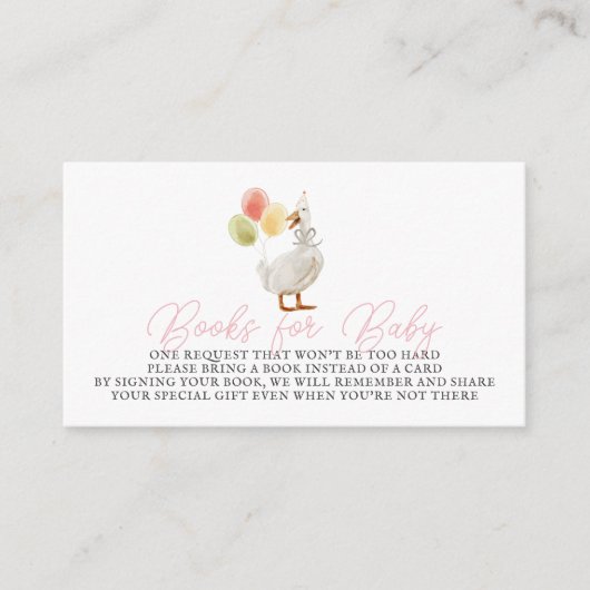 Albern Gänserosa Gingham Bücher für Baby Begleitkarte (Vorderseite)