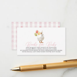 Albern Gänserosa Gingham Bücher für Baby Begleitkarte