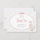 Albern Gänserosa Wildblume Kinderdusche Dankeskarte (Vorderseite)