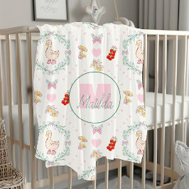 Albern Gänsethema Niedlich Gänse Rosa Monogramm Sherpadecke