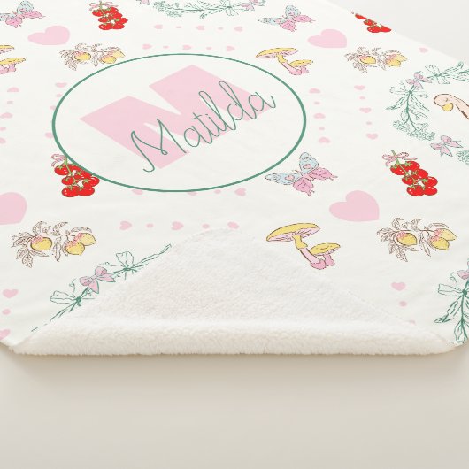 Albern Gänsethema Niedlich Gänse Rosa Monogramm Sherpadecke (3/4)