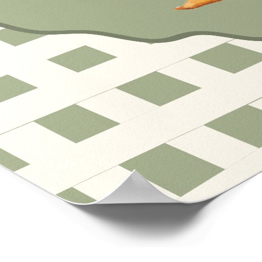 Albern Gingham Bow Babydusche Poster (Ecke)